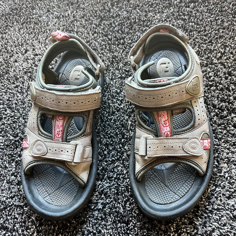 Women's Taupe and Pink Footjoy Golf Sandals Size 8